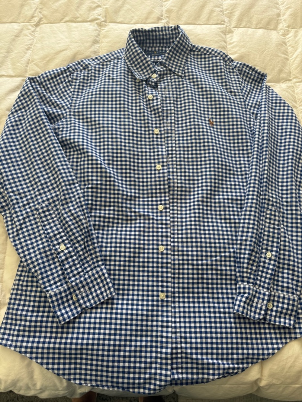 Polo by Ralph Lauren Blue and White Gingham Button-Down Shirt
